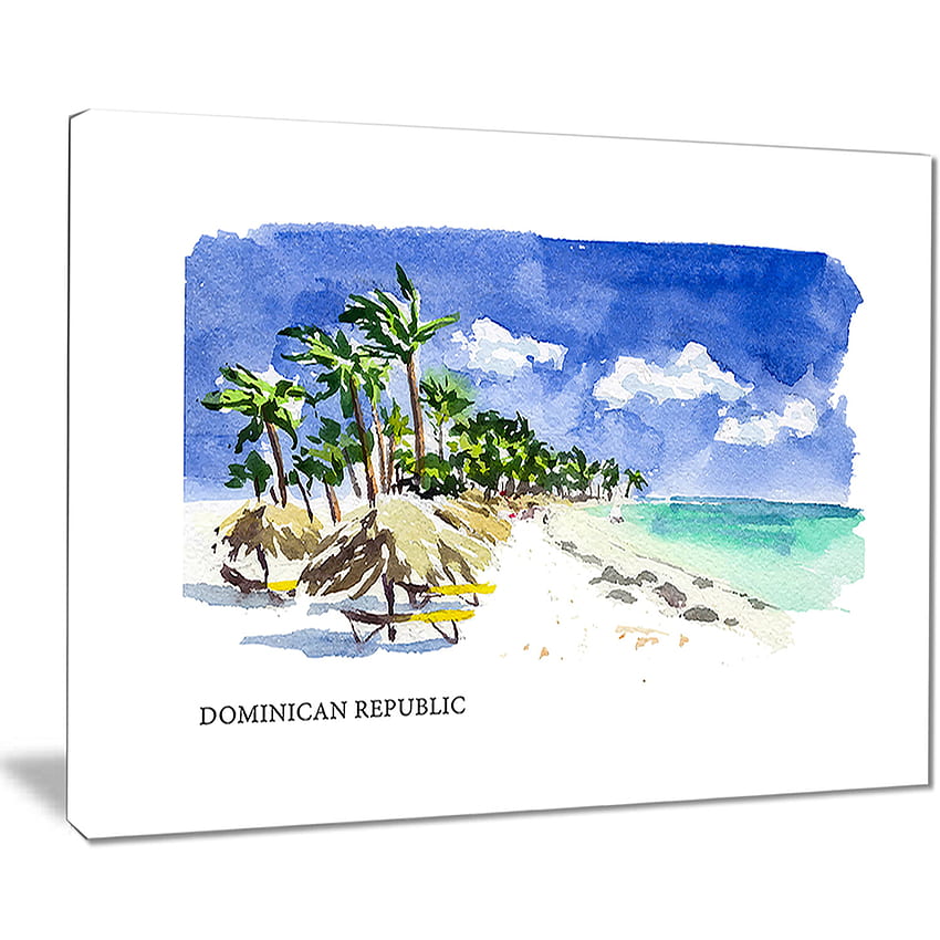 East Urban Home Dominican Republic Vector Illustration - Wrapped Canvas Print, Dominican Art HD phone wallpaper