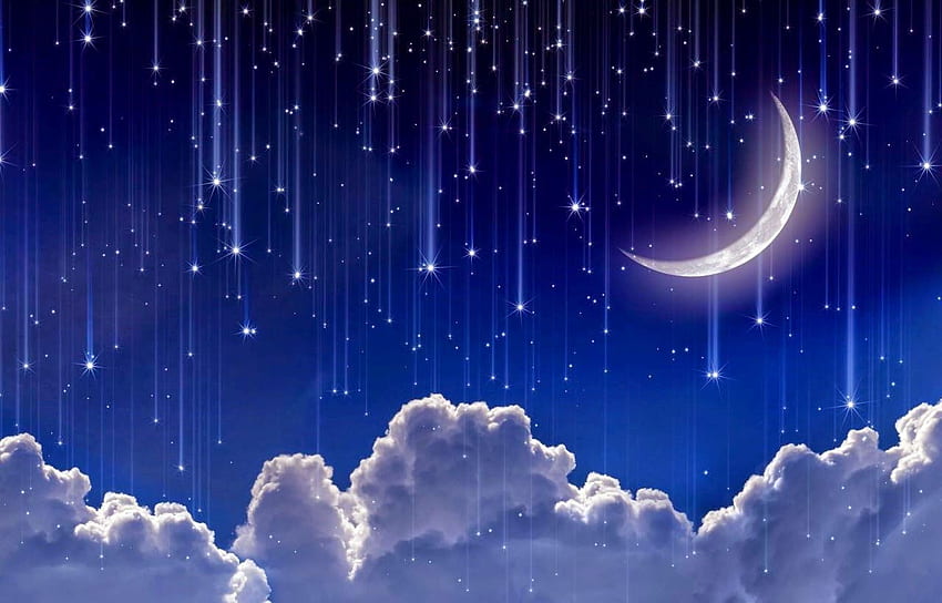 Mond und Sterne Voll und schöne Sterne HD-Hintergrundbild