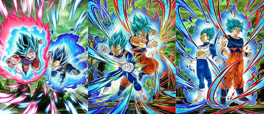 LR, TUR, and SSR Art of the new LR SSBKK Goku and SSBE Vegeta : DBZDokkanBattle HD wallpaper