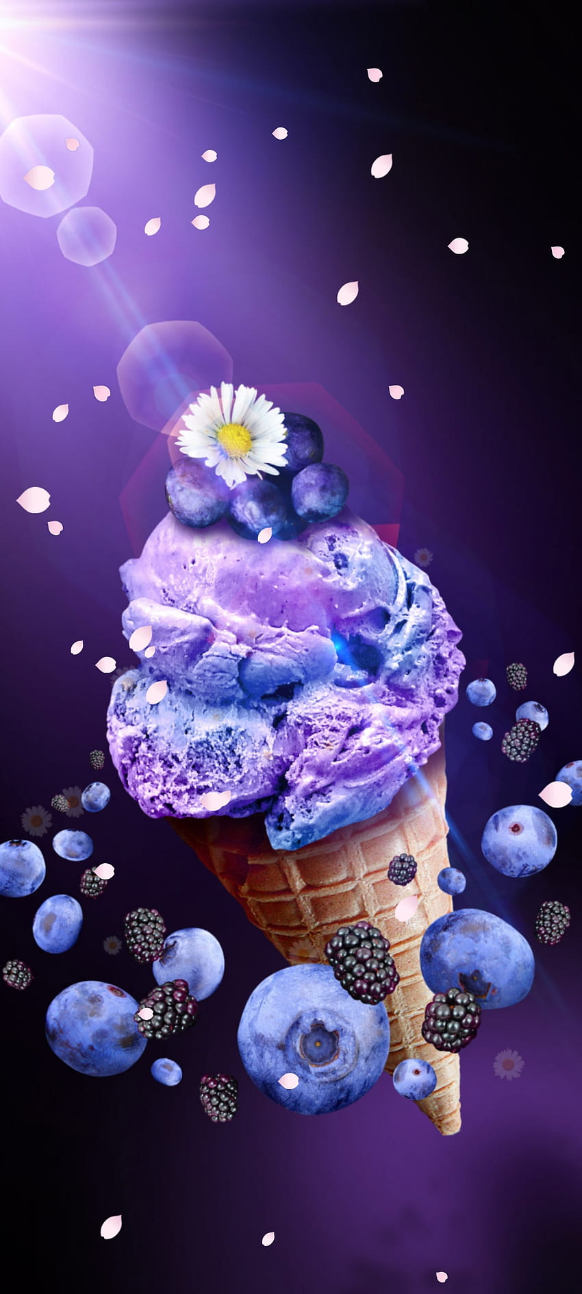 Сладолед, изкуство, течност, лилаво, цвете HD тапет за телефон