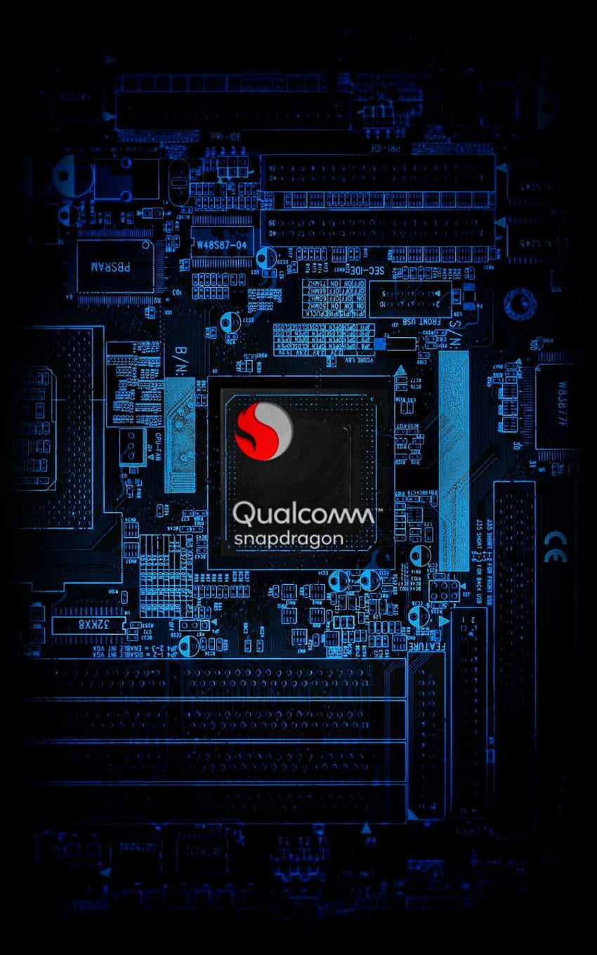 Puce et arrière-plan Snapdragon, processeur Snapdragon Fond d'écran de téléphone HD