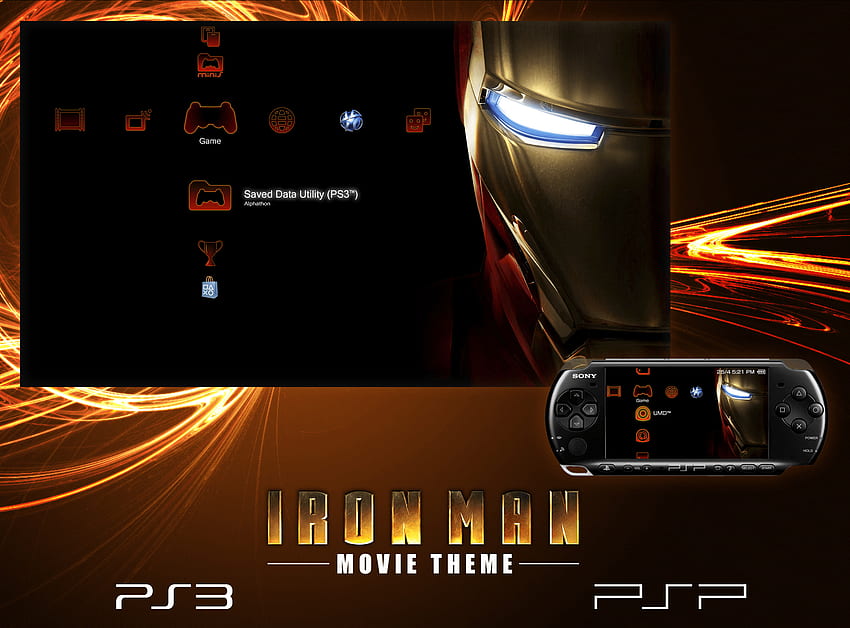 ธีม Iron Man สำหรับ PS3 และ PSP, PSP Go วอลล์เปเปอร์ HD