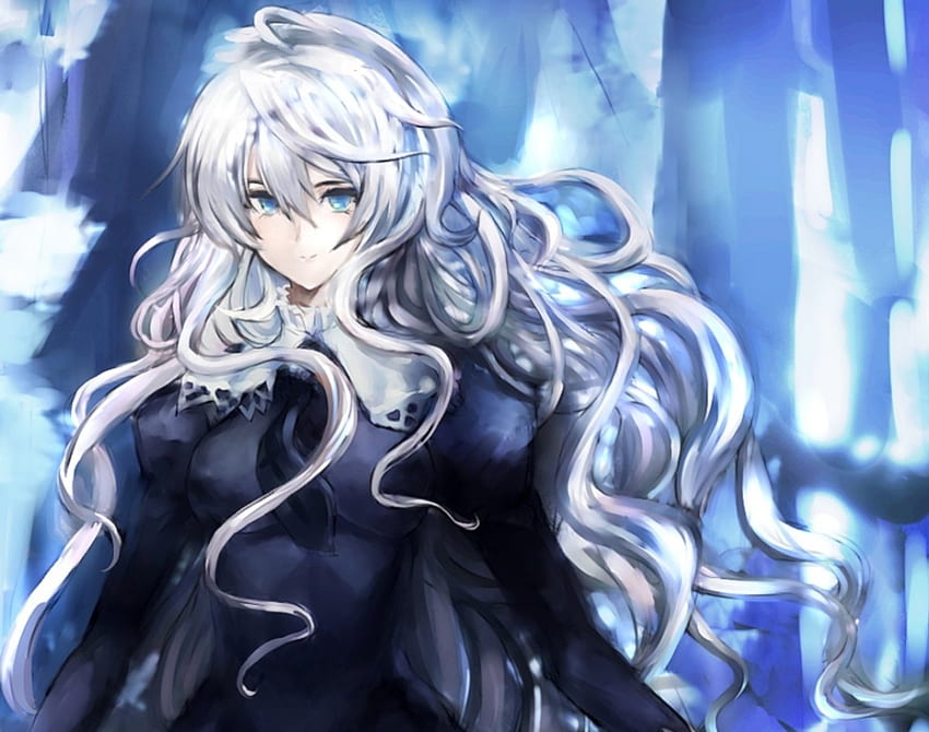 Anime illustration Cute silver-haired woman... - Stock Illustration  [98556063] - PIXTA