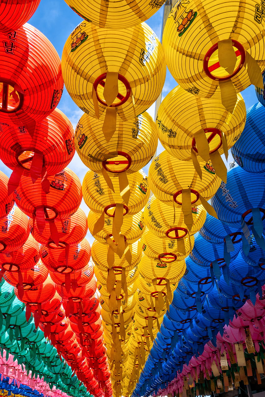 Multicolored, Flashlights, Paper Lanterns HD phone wallpaper