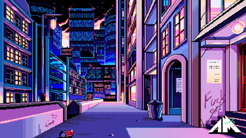 Vaporwave ist die einzige Musik, die zu dem Gefühl passt, das mir futuristische asiatische Megastädte vermitteln. Vaporwave, Pixel City, Ästhetik, Future Funk HD-Hintergrundbild