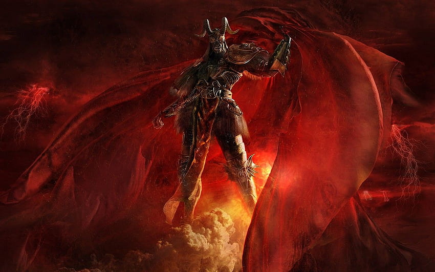 Demon, fantazja, czerwień, charakter Tapeta HD