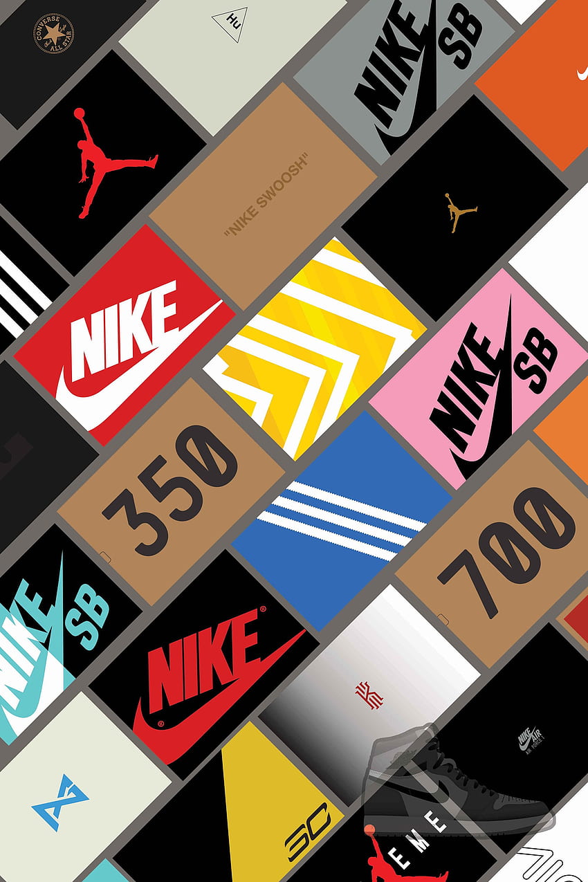 Sneaker-Box-Wand-Kunst-Poster. Nike, Turnschuhschachtel, Turnschuhe, Schuhkarton HD-Handy-Hintergrundbild