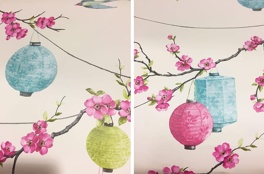 Uzak Doğu Çin Bahçesi Çiçek Floral Lanterns Kuşlar HD duvar kağıdı