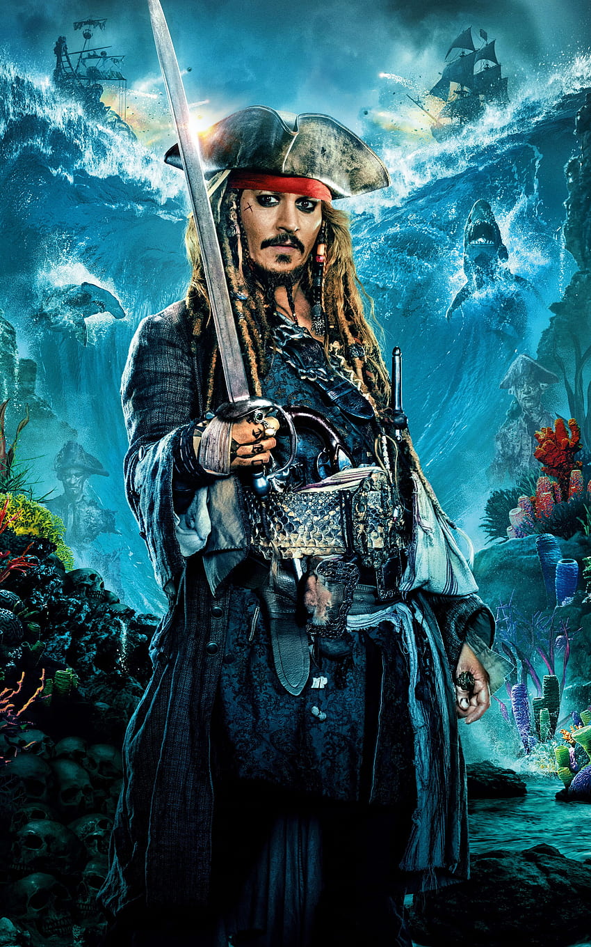Película de la semana - Piratas del Caribe: Dead Men Tell No Tales (móvil 150) { a }, Capitán Jack Sparrow fondo de pantalla del teléfono