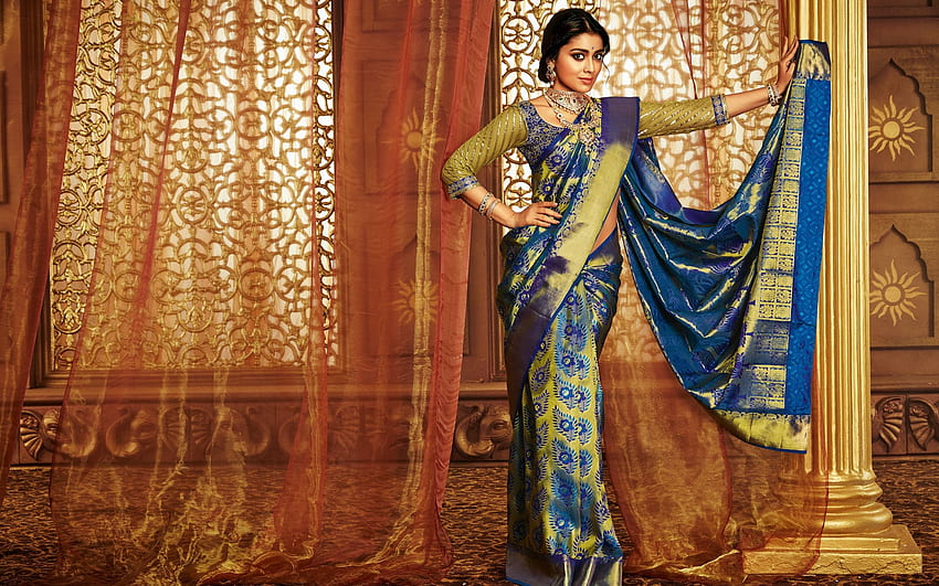 Shriya Saran, Indian actress, Indian Fashion HD wallpaper