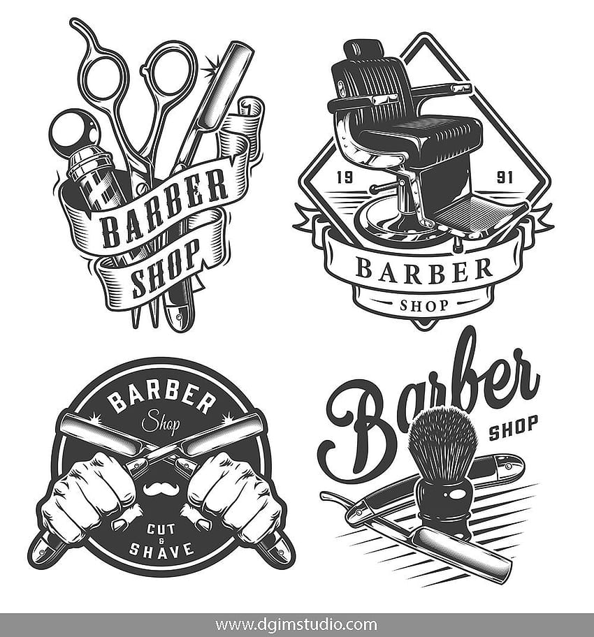 Vintage projekty fryzjerskie. Projekt zakładu fryzjerskiego, sklep fryzjerski, logo fryzjera Tapeta na telefon HD