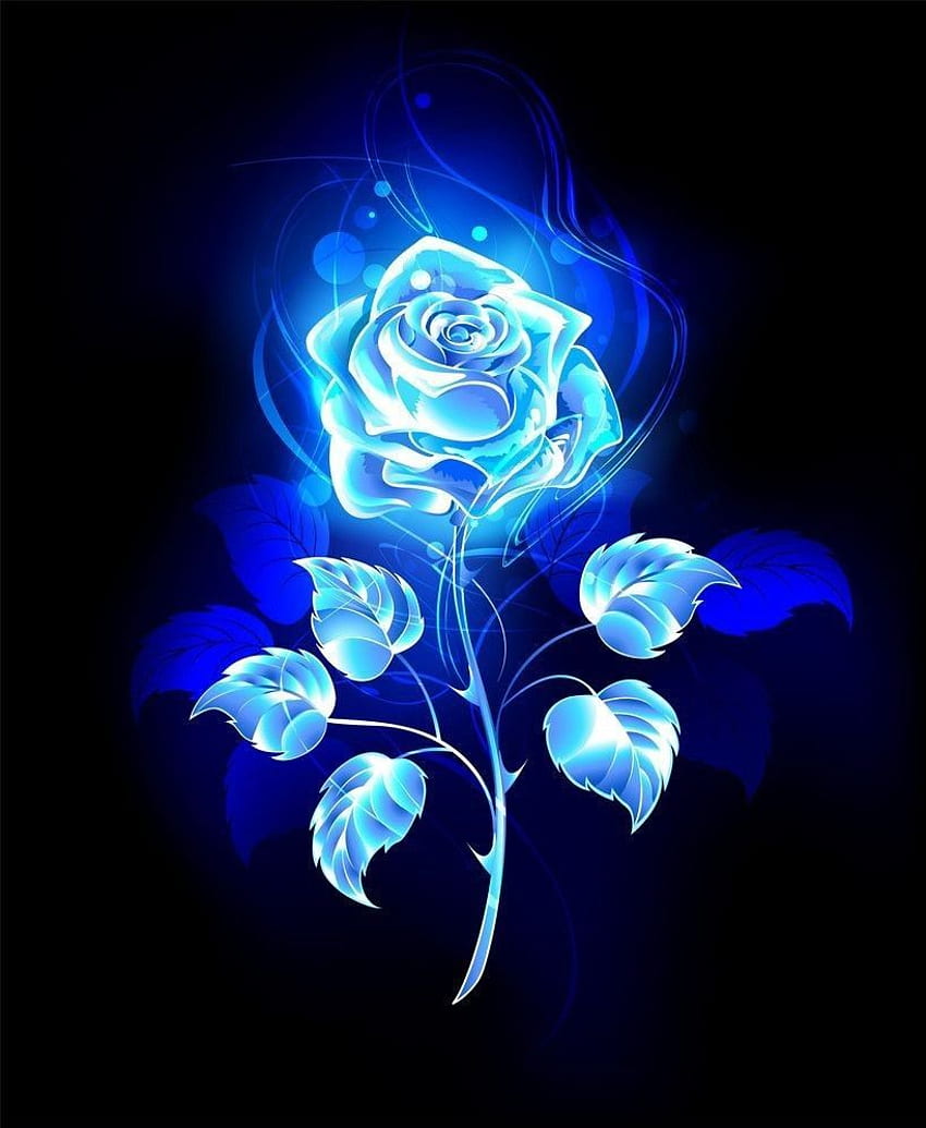 Ирина Пинивская на BLACK & BLUE. Сини рози, Черно и синьо, Сини рози, Светеща роза HD тапет за телефон