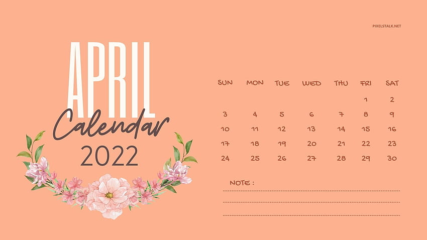April 2022 Wallpaper with Calendar for iPhone and Desktop