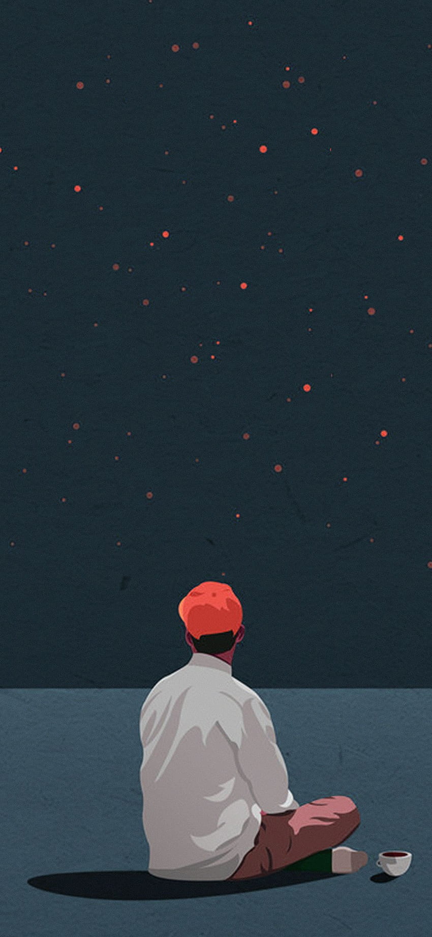 Coffee Boy Cover Illustration Art Red Via For IPhone X. アート, イラストアート, マンガ HD電話の壁紙