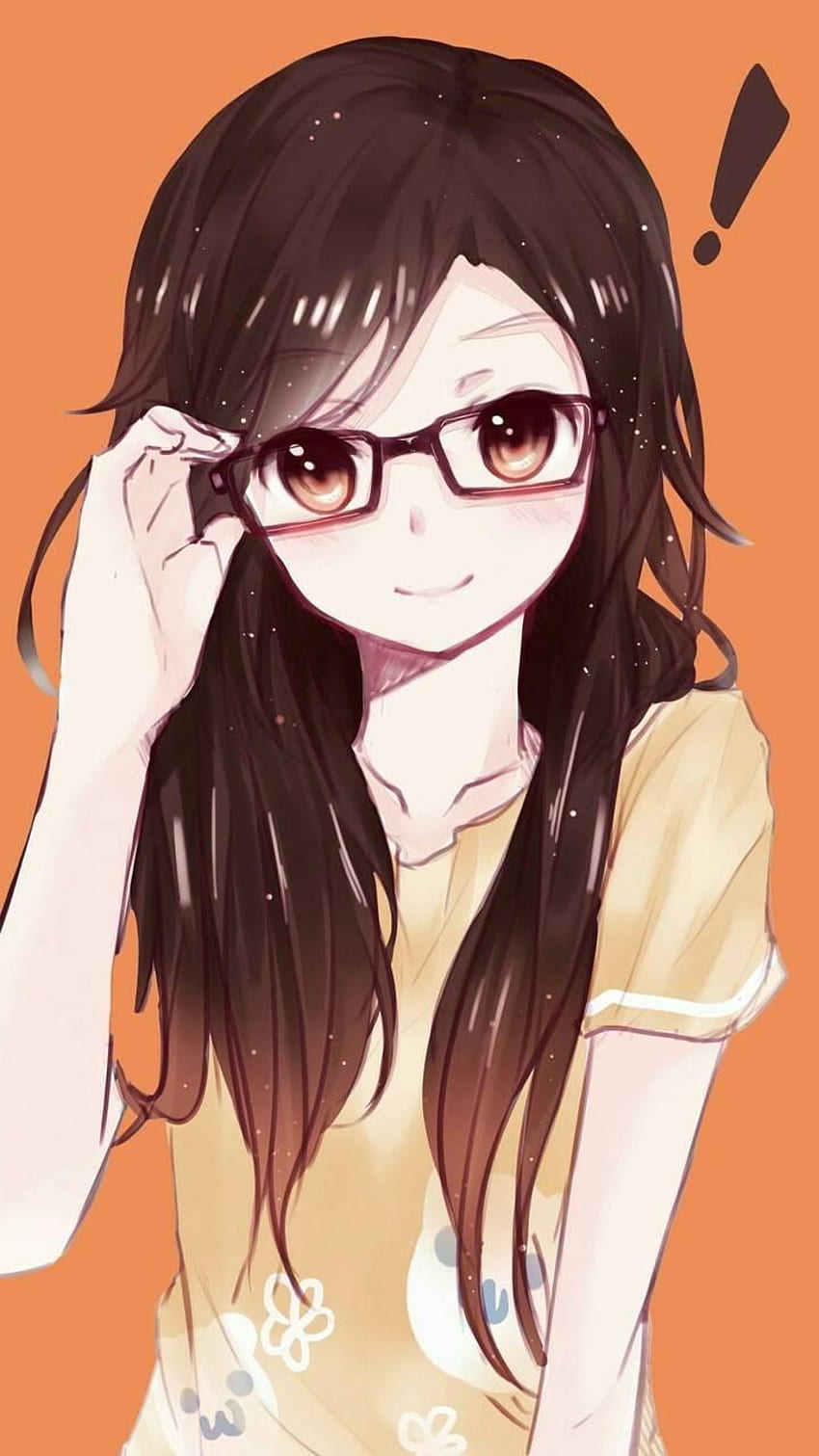 Nette Anime-Mädchen-Brille HD-Handy-Hintergrundbild