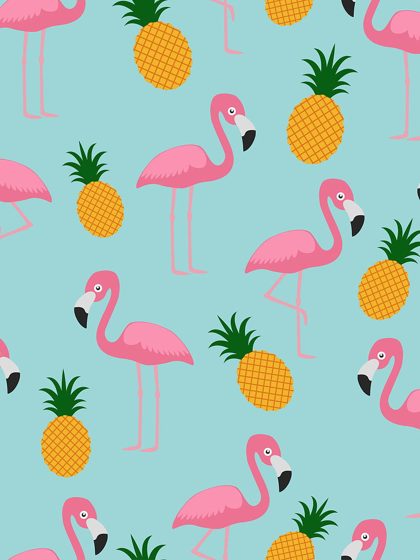 Nahtloses Muster aus Flamingo mit Ananas auf pastellfarbenem Hintergrund [] für Ihr , Handy und Tablet. Entdecken Sie den Flamingo-Hintergrund. Vintager Flamingo, Flamingo, Flamingo-Grenze HD-Handy-Hintergrundbild