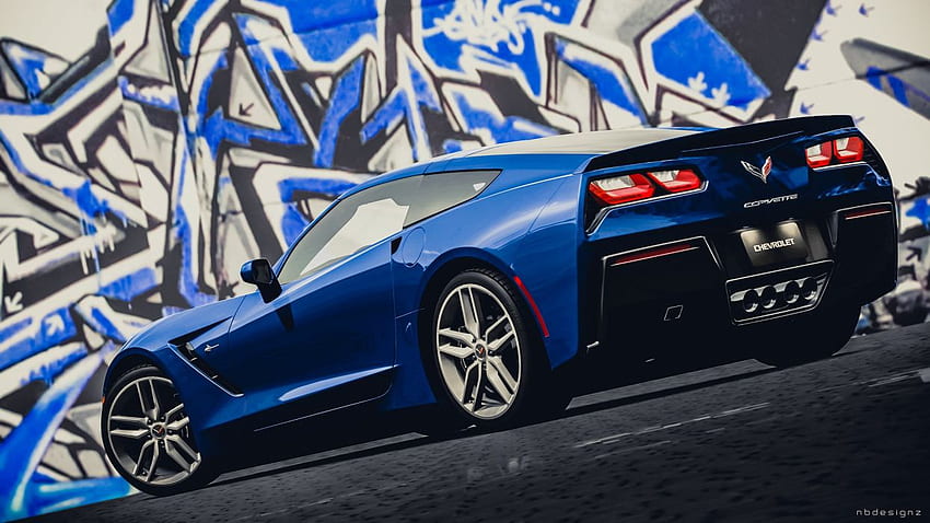 Chevy Chevrolet Corvette C7 muscle stingray Supercars convertible, Blue Corvette HD wallpaper