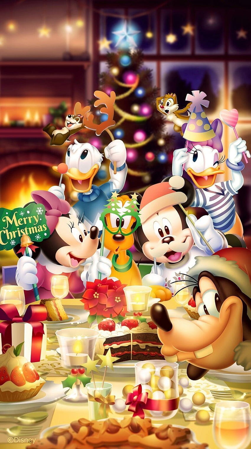 Joyeux noel chez Mickey. Noël mickey mouse, Noël disney, Mickey Mouse and Friends HD phone wallpaper