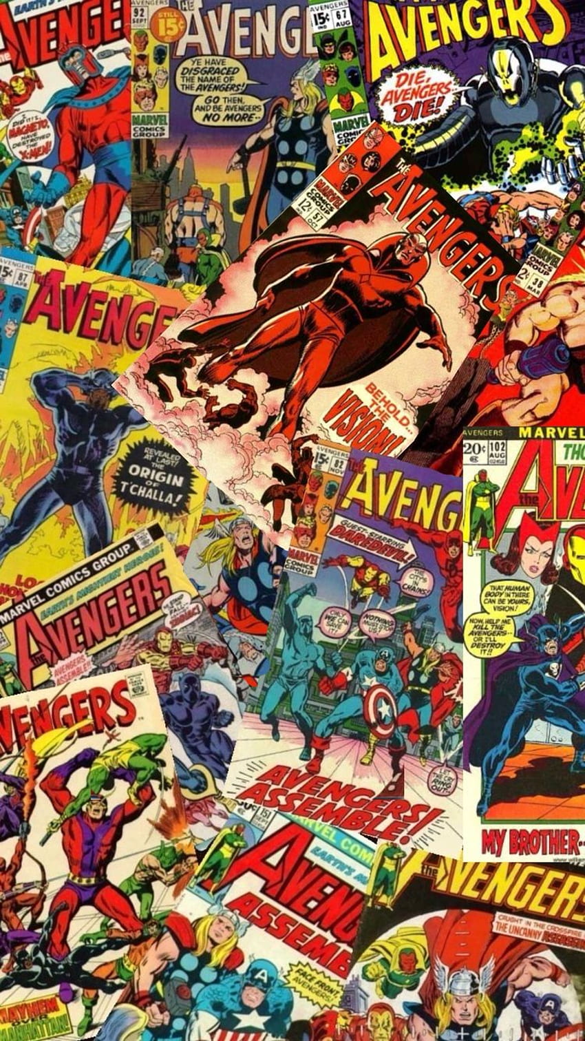 okładki Avengersów. Komiksy Marvela, Marvela, Komiksy Tapeta na telefon HD