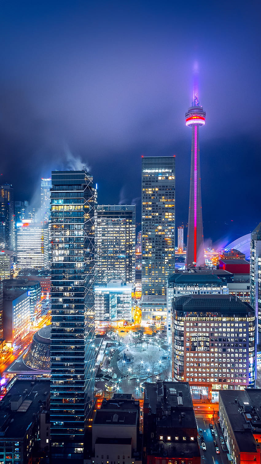 Toronto, cityscape, high towers, buildings, lights , , Q Samsung Galaxy S6, S7, Edge, Note, LG G4, Torento HD phone wallpaper