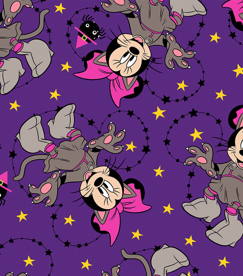 Minnie Maus für Android, Cartoon, Zeichentrickfilm, Lila, Violett, Illustration, erfundener Charakter, Design, Fiktion, Muster, Kunst, Purple Minnie Mouse HD-Handy-Hintergrundbild