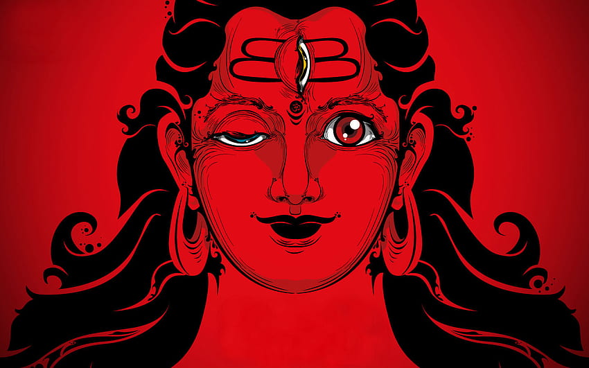 Lord Shiva Red Background -, Psychedelic Shiva HD wallpaper
