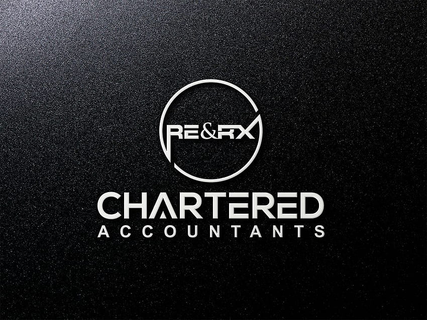 Design del logo professionale, serio e contabile per RE&RX Chartered Accountants di HEART Graphics. Progetto Sfondo HD