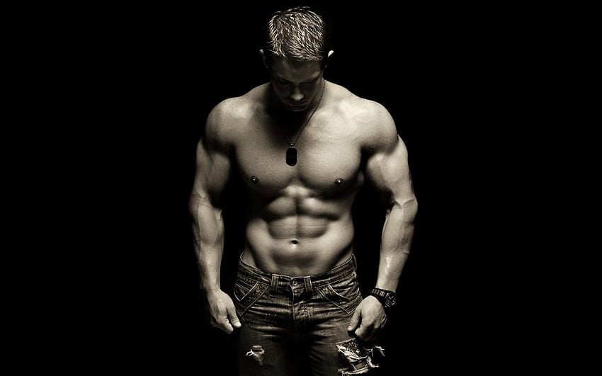 Schlanker Körper . Bodybuilding, Fitness-Mann HD-Hintergrundbild