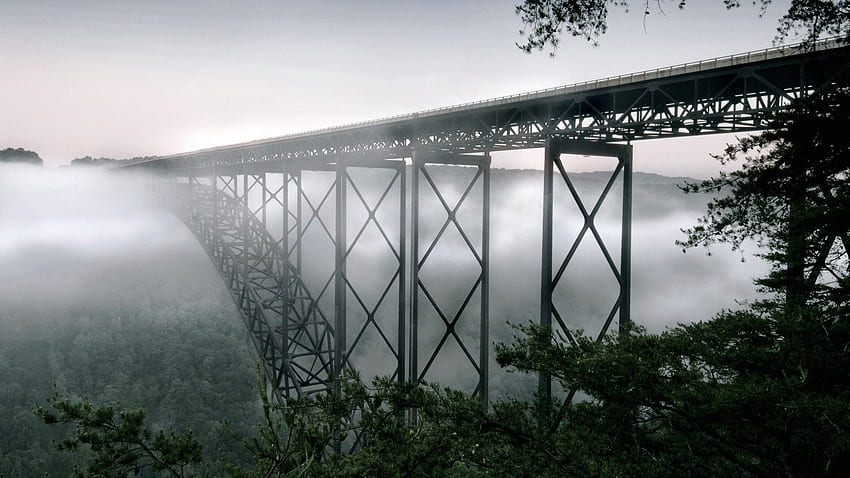 เวสต์เวอร์จิเนีย สะพาน หมอก แม่น้ำใหม่ วอลล์เปเปอร์ HD