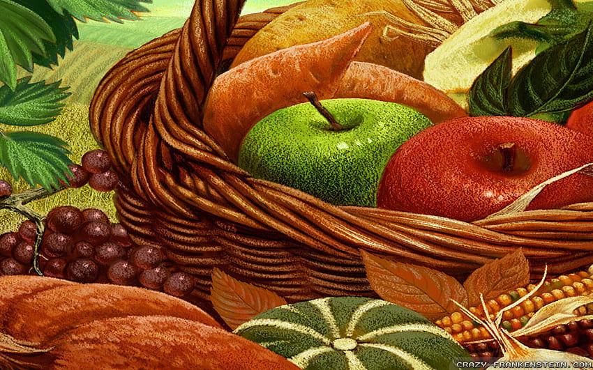 Thanksgiving Basket, Dual Monitor Thanksgiving HD wallpaper