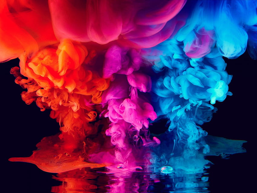 coloré, encre, fumée, vibrant, , graphie, encre dans eau Fond d'écran HD