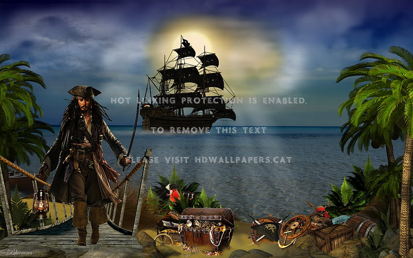 jack sparrow treasure island* black pearl HD wallpaper