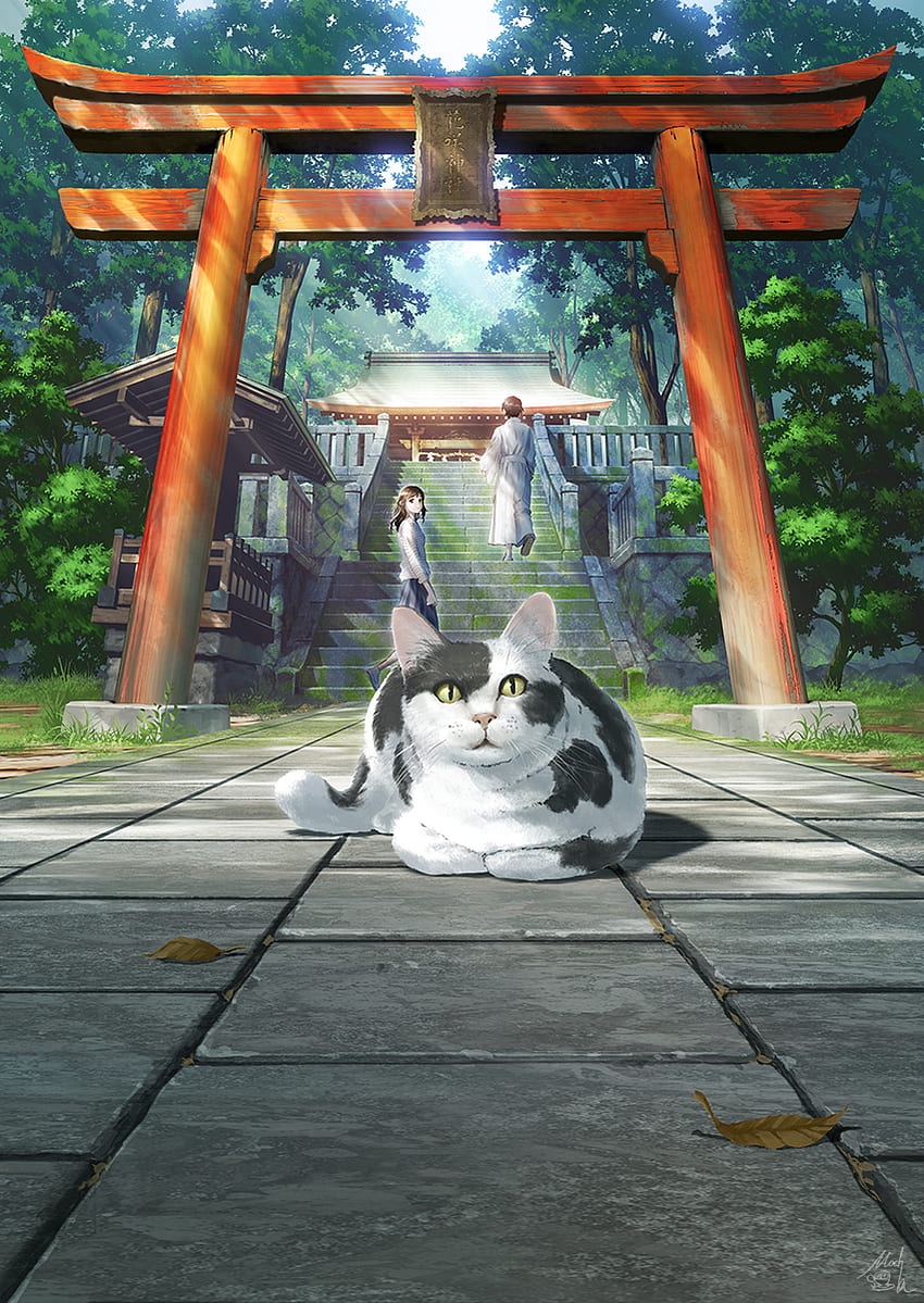 Anime Japanese Shrine HD phone wallpaper