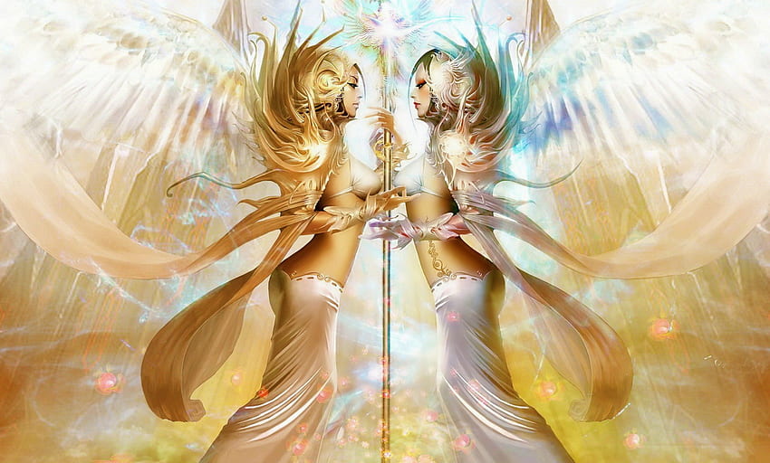 ★Battle of the Angels Throne★, superangels, silver angel, glow, colors, wonderful, charm, magical, adorable, warrior, female, falls, sweet, dazzlings, throne, gorgeous, eyes, supernatural, angels, pretty, ears, face, hair, lovely, cute, gold, Fantasy, gold angel, sparkle, powers, lips, wings, crowns, beautiful, weapons, cherish, battle, love, silver, cool, girls, fairies, flowers, women, splendor HD wallpaper
