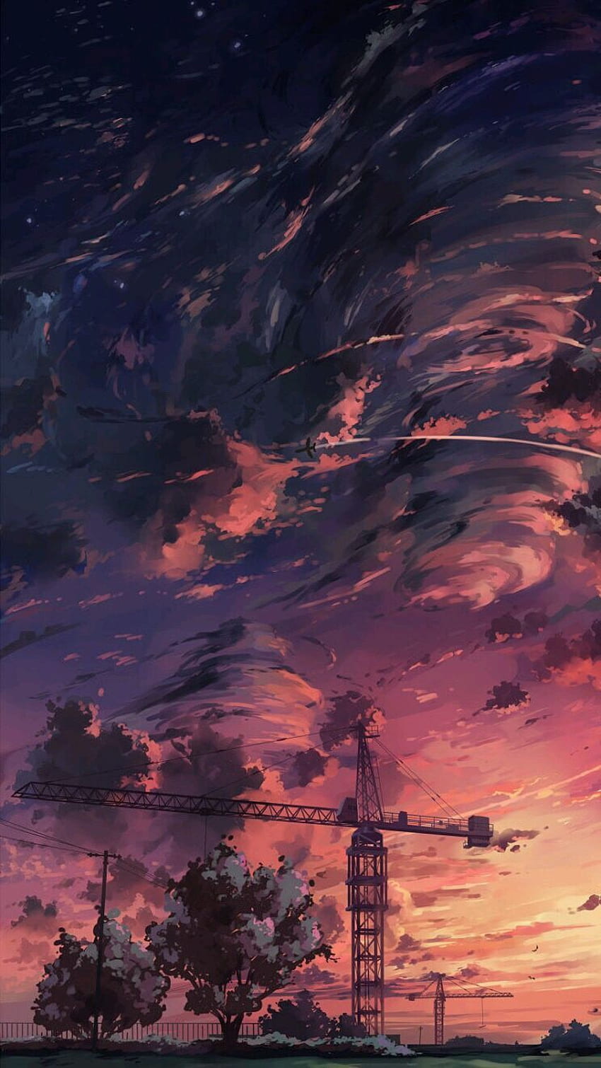 nuvem; amanhecer; Cenário, Paisagem, Cenário de anime Papel de parede de celular HD