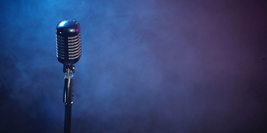 Microphone . Retro, Blue Micro HD wallpaper