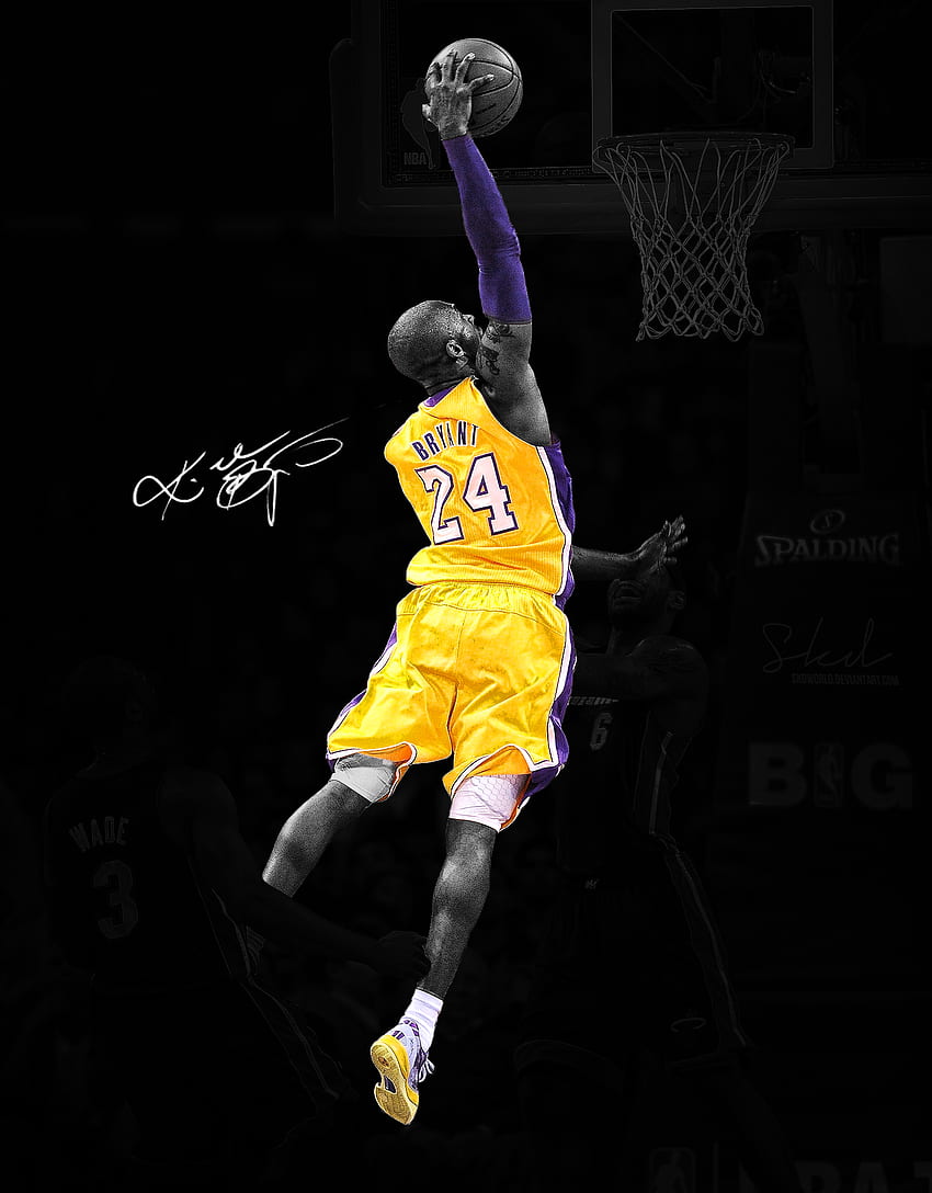 Kobe Bryant Dunk Pada Resolusi Lebron James Keren, Kobe Signature wallpaper ponsel HD