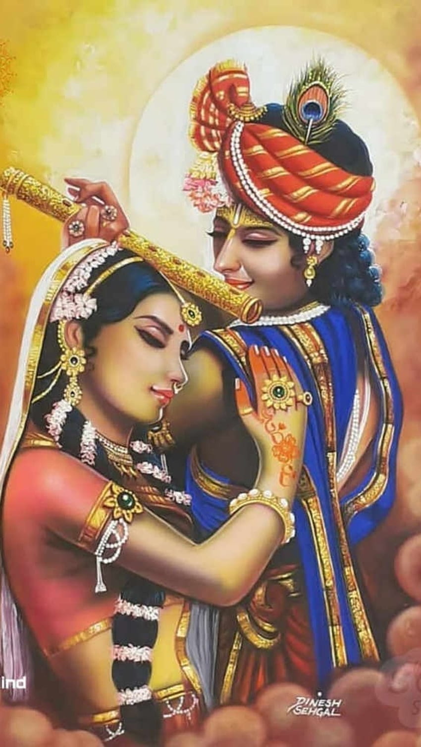 Lord Radha Krishna, radha krishna , krishna, krishna flute, radha, god, lord HD phone wallpaper