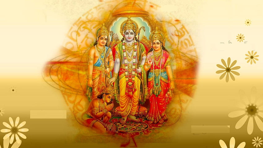 Bóg Rama Laxman Sita z Hanumanem. Tapeta HD