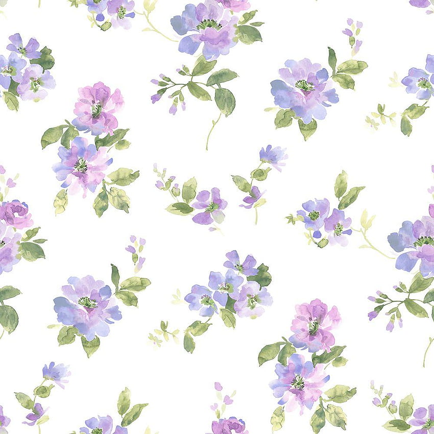 Sampel Bunga Cat Air Ungu Captiva, Bunga Lavender wallpaper ponsel HD