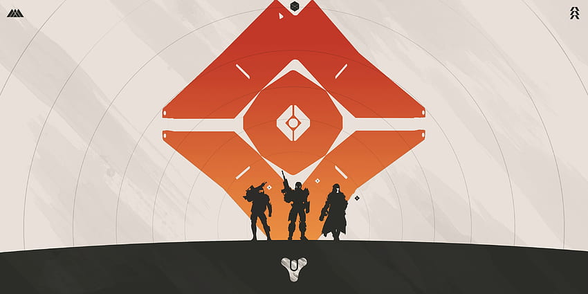 Erstellte dieses Trio minimalistischer Destiny-Bannerposter – Hunter, Destiny Ghost HD-Hintergrundbild