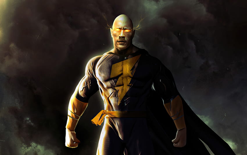 Black Adam, Rock, villano de DC, ojos amarillos, fan art fondo de pantalla