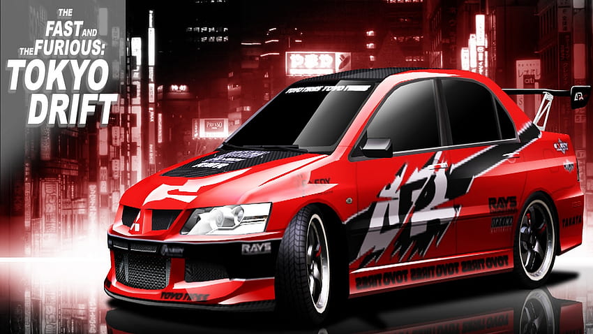 Cena do filme Fast and Furious Tokyo Drift Docks Mitsubishi Lancer Evo papel de parede HD
