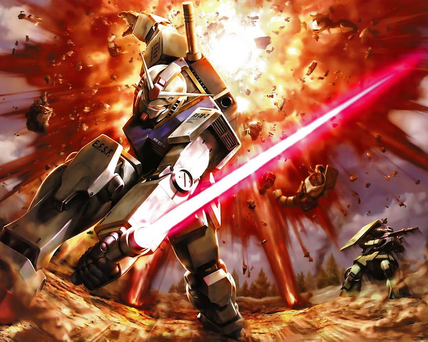 Fighting Laser Sword Explosion Anime HD wallpaper