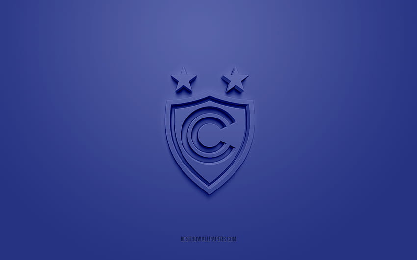 Cienciano, creative 3D logo, blue background, Peruvian Primera Division, 3d emblem, Peruvian football club, Cusco, Peru, 3d art, Liga 1, football, Cienciano 3d logo HD wallpaper