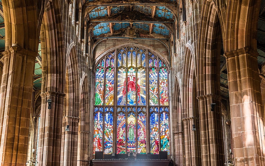 Church Window in England, UK, stained glass, England, church, window HD wallpaper
