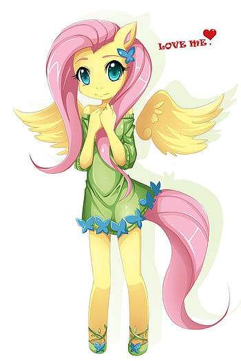 Fluttershy, fluttershy from my little pony, fluttershy in the form of a  girl, big lush breast, (best quality - SeaArt AI