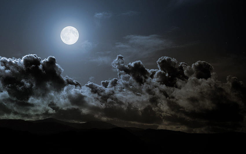 Nubes Noche Luna Cielos , Nubes Cielo Nocturno fondo de pantalla