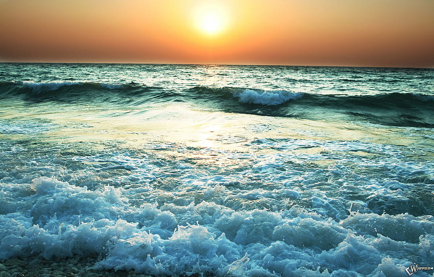 Изтеглете обои рассвет на море (Море, Солнце, Рассвет) за, 6400x4096 HD тапет