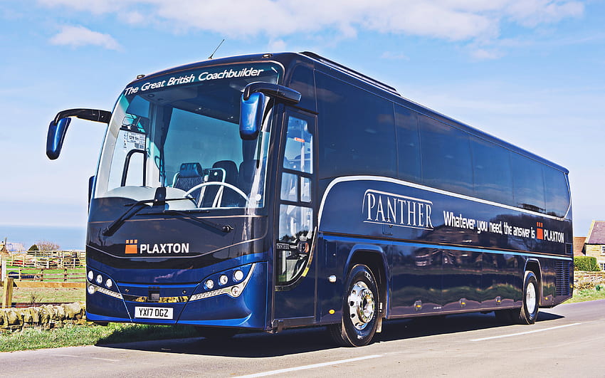 Plaxton Panther Volvo B8R, , passenger transport, 2021 buses, blue bus, 2021 Plaxton Panther Volvo B8R, passenger bus, Volvo HD wallpaper